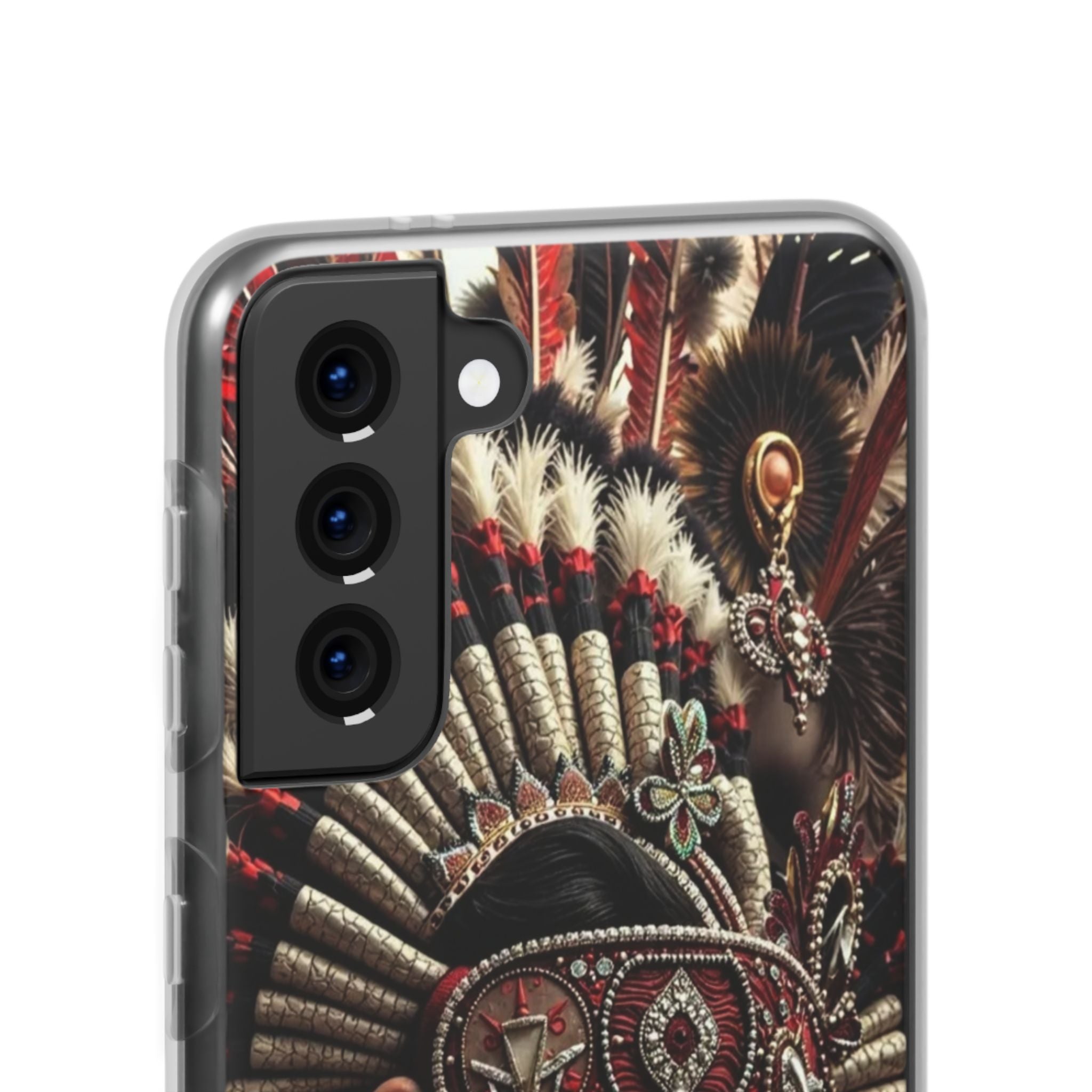Aztec Goddess Spirit – Flexi Phone Case (iPhone & Samsung • Clear TPU • Made in USA • Personalized Option)