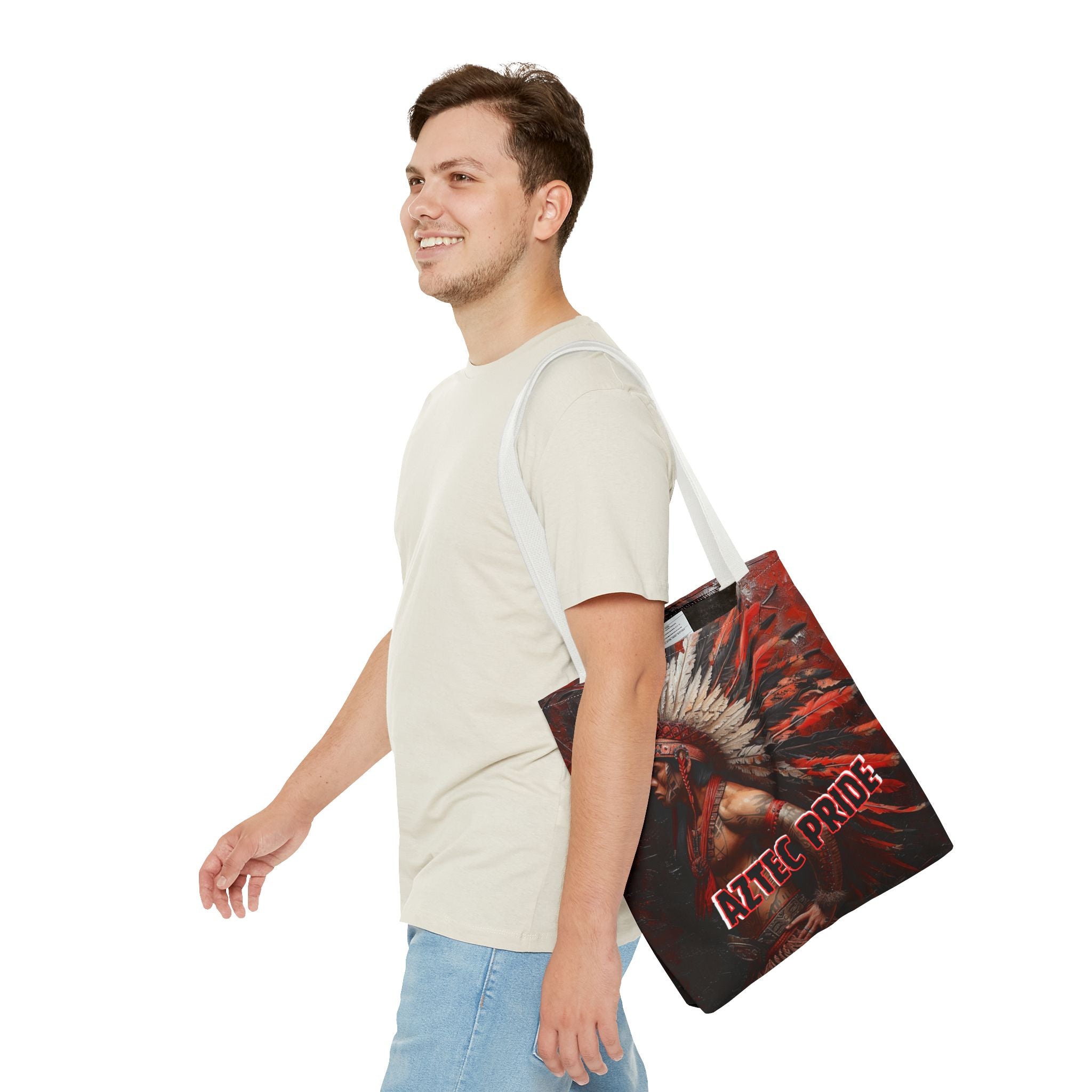 Aztec Noble Warrior Tote Bag – Aztec-Inspired Reusable Shopping Bag | GringoArte