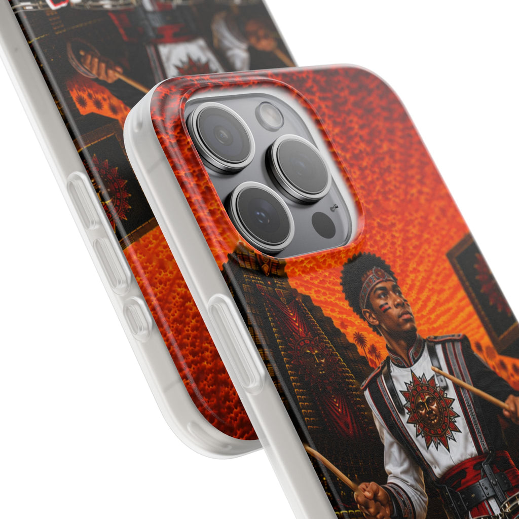 Aztec Band Warrior – Flexi Phone Case (iPhone & Samsung • Clear TPU • Made & Shipped in the USA • 🚚 FREE USA Shipping • Personalized Option)