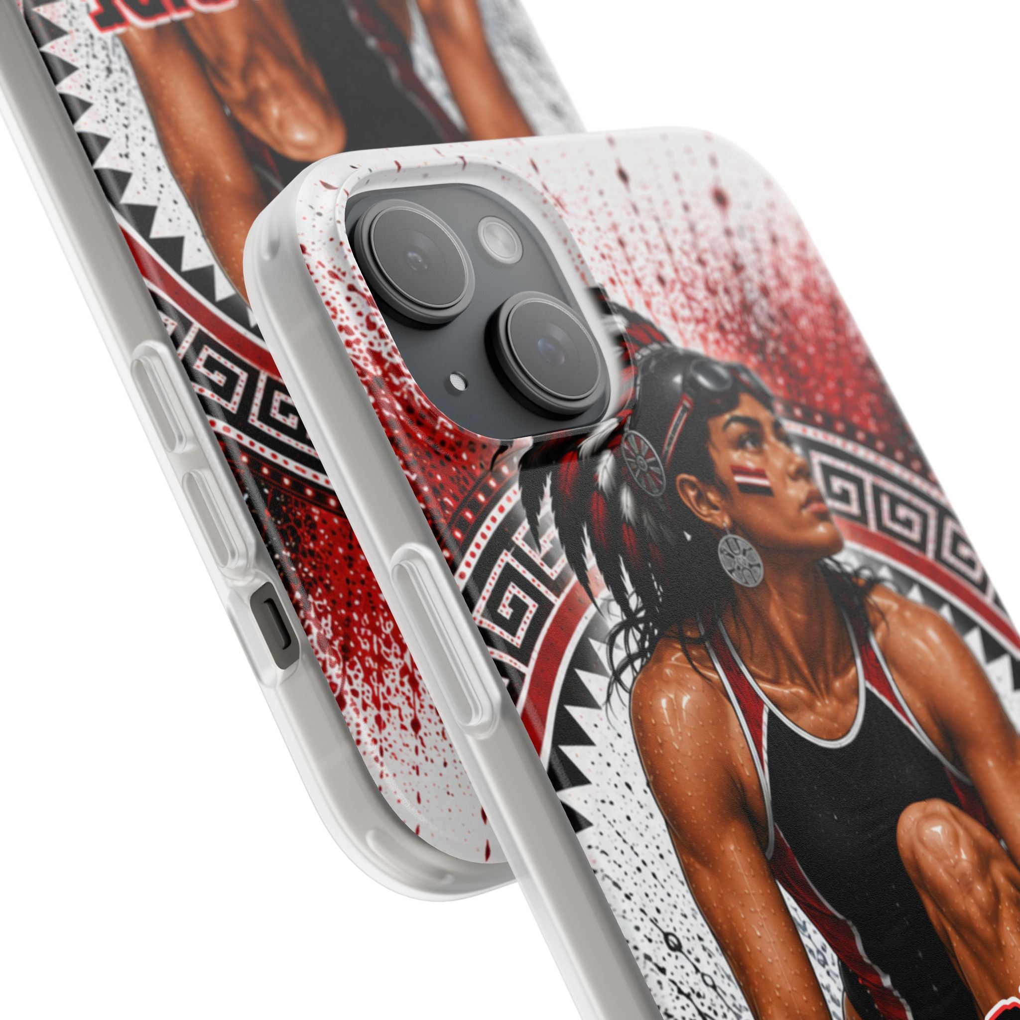 Aztec Swim & Dive Warrior – Flexi Phone Case (iPhone & Samsung • Clear TPU • Made & Shipped in the USA • 🚚 FREE USA Shipping • Personalized Option)