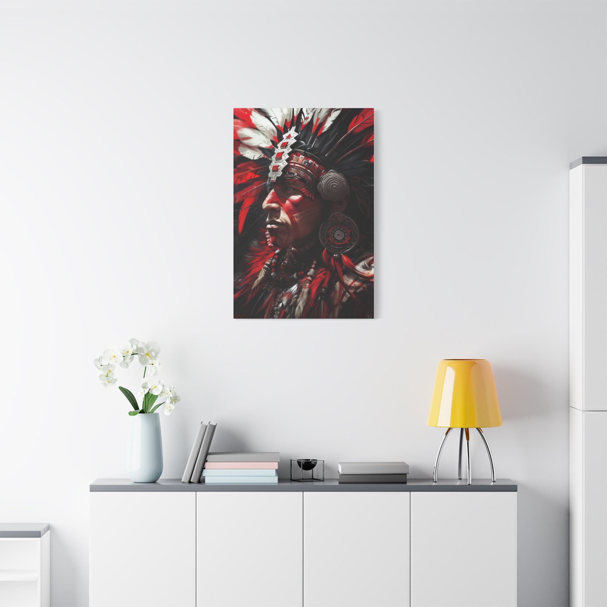 Aztec Loyal Warrior – Bold Aztec Wall Art Canvas