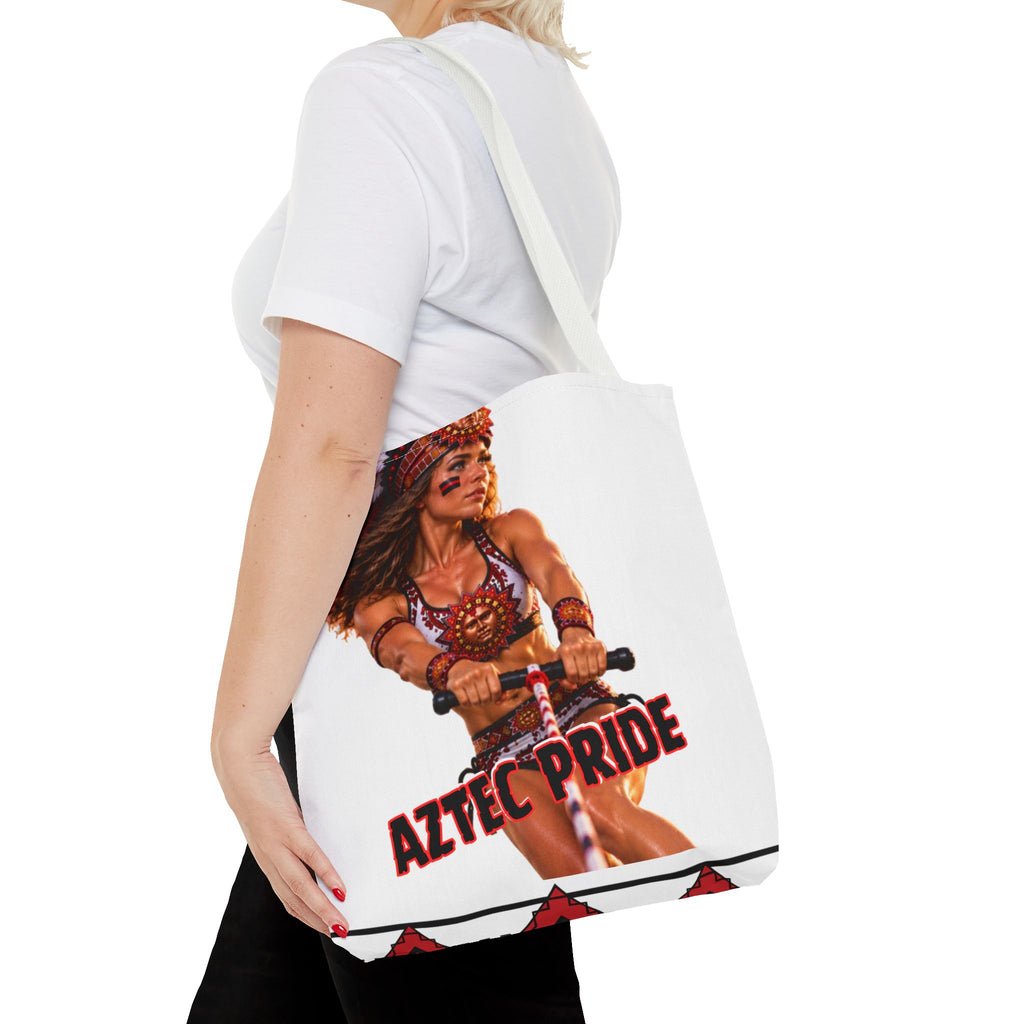 Aztec Waterski Wakeboard Female Warrior Tote Bag | Aztec-Inspired AI Art • Made & Shipped in the USA • 🚚 FREE USA Shipping • FREE Personalization