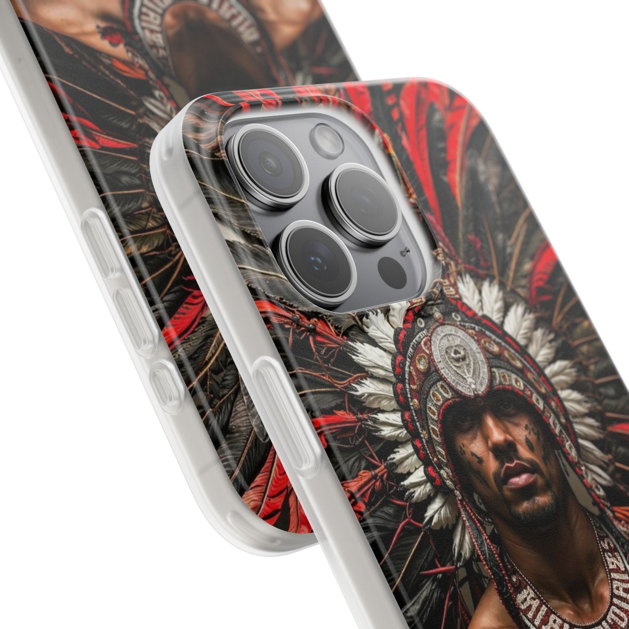 Aztec Warrior Eagle – Flexi Phone Case (iPhone & Samsung • Clear TPU • Made in USA • Personalized Option)