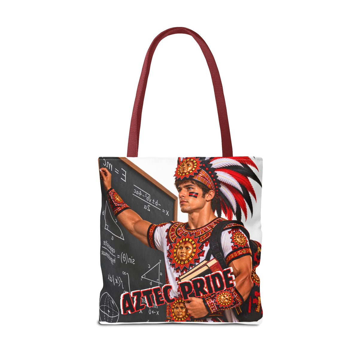 Aztec Mathematician Warrior Tote Bag | Aztec-Inspired AI Art • Made & Shipped in the USA • 🚚 FREE USA Shipping • FREE Personalization