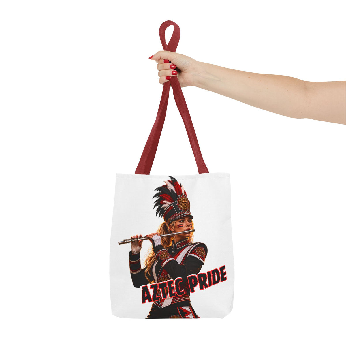 Aztec Band Warrior Tote Bag | Aztec-Inspired AI Art • Made & Shipped in the USA • 🚚 FREE USA Shipping • FREE Personalization