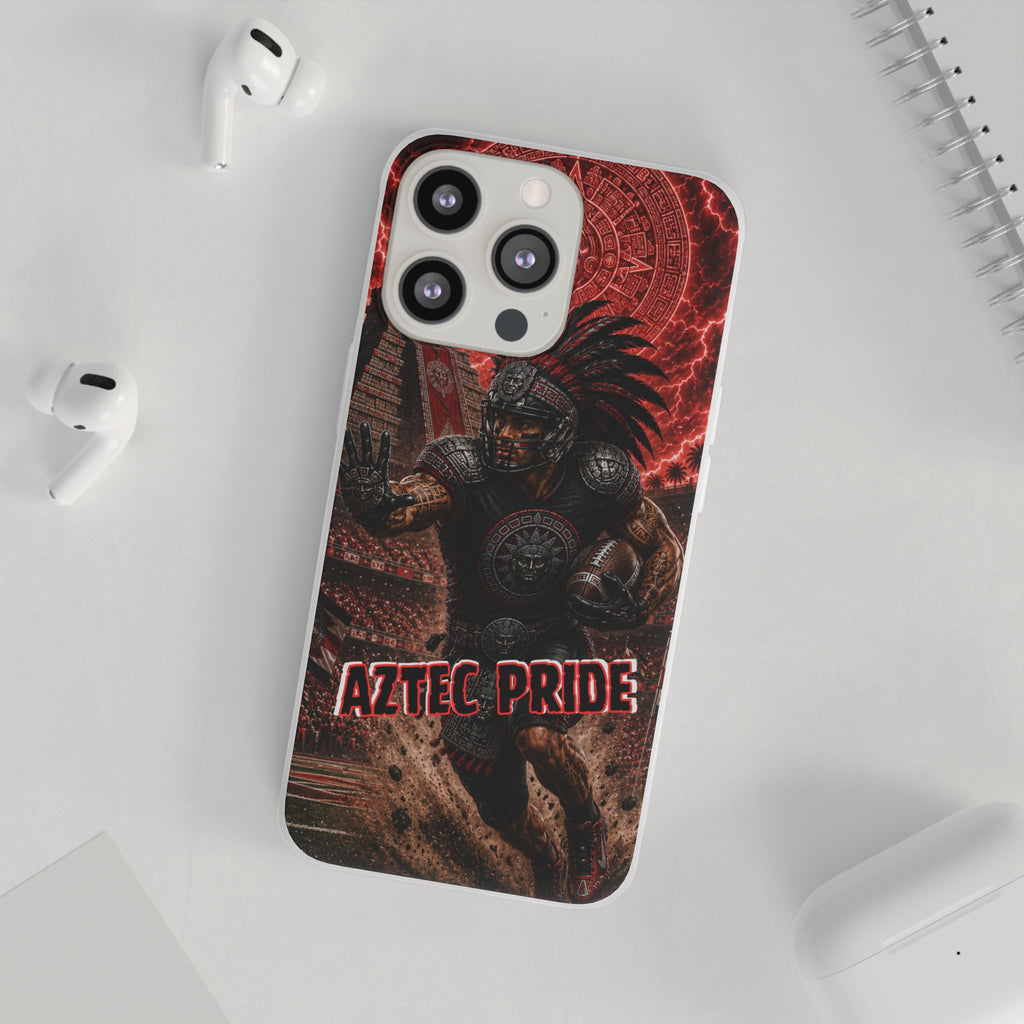 Aztec Football Warrior – Flexi Phone Case (iPhone & Samsung • Clear TPU • Made in USA • Personalized Option)