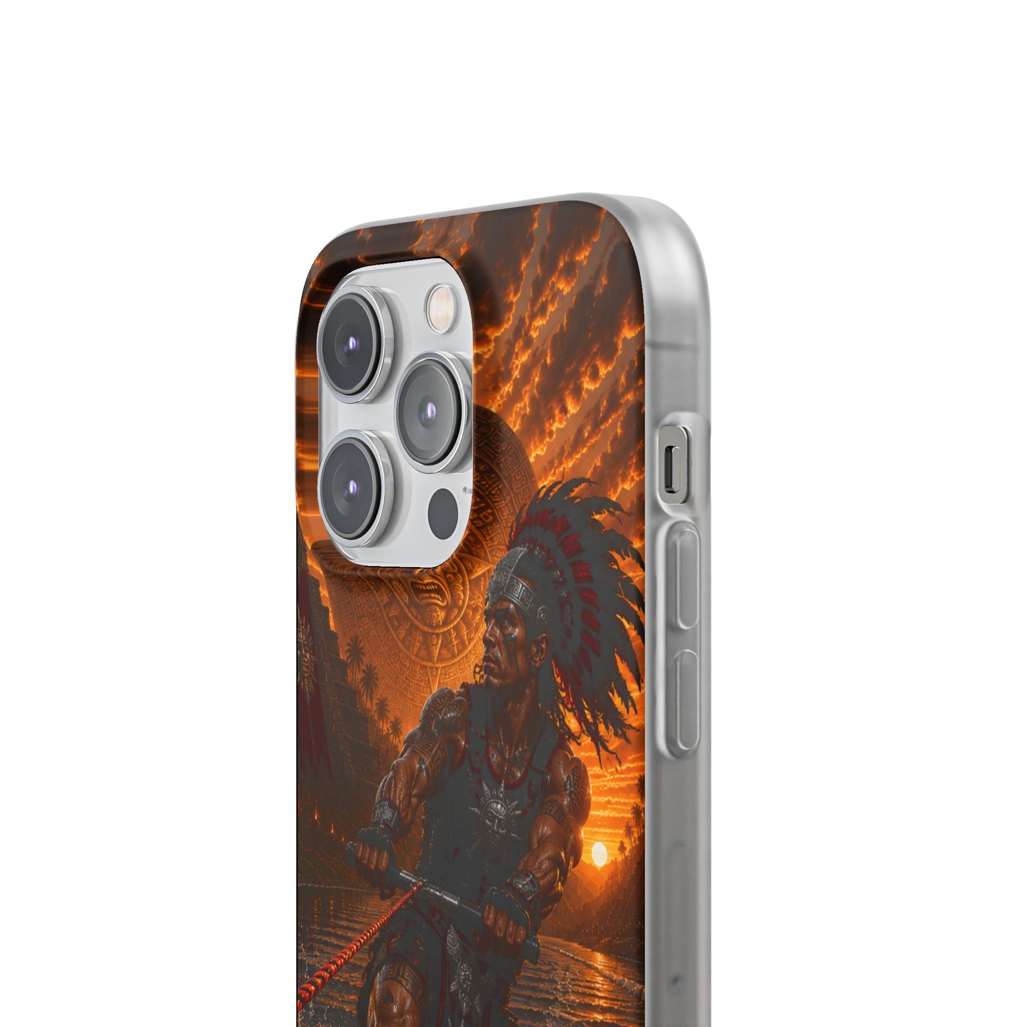 Aztec Wakeboard Male Warrior – Flexi Phone Case (iPhone & Samsung • Clear TPU • Made & Shipped in the USA • 🚚 FREE USA Shipping • Personalized Option)
