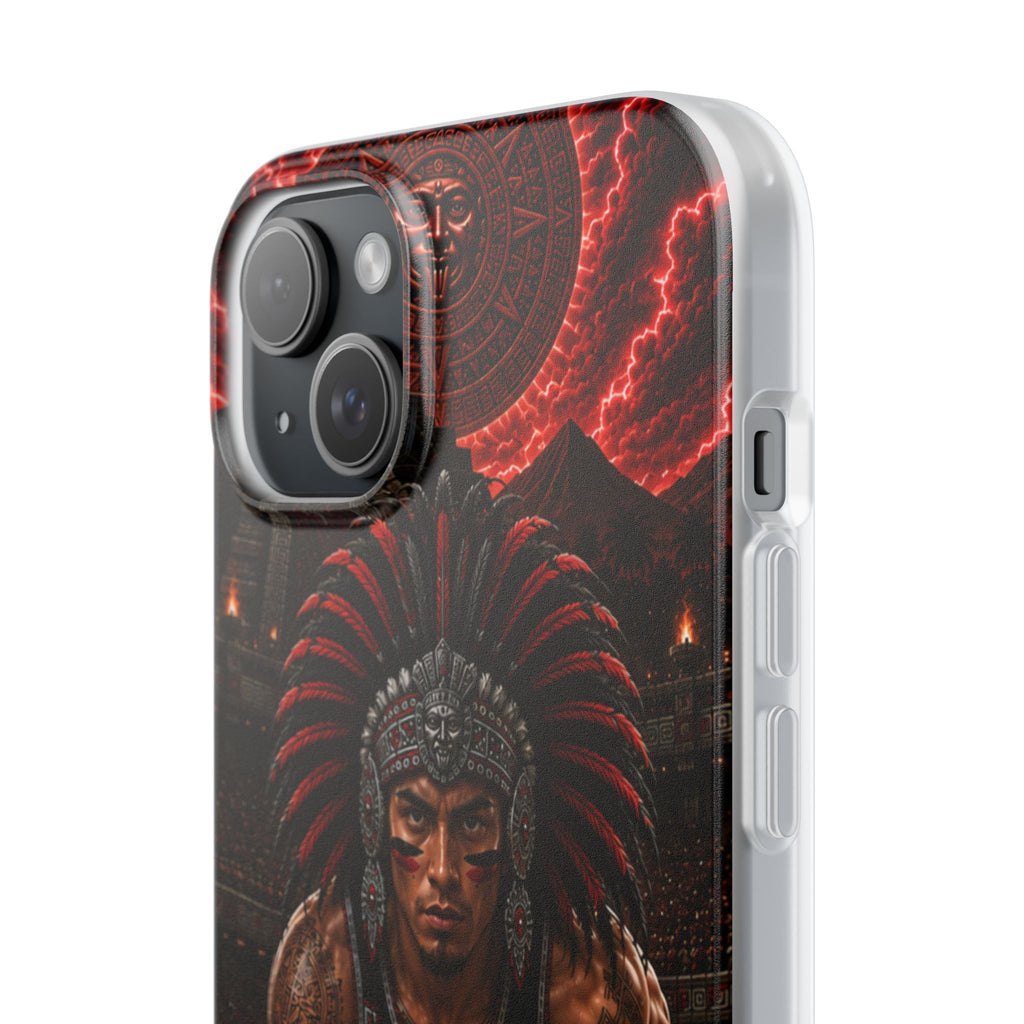 Aztec Track & Field Male Warrior – Flexi Phone Case (iPhone & Samsung • Clear TPU • Made & Shipped in the USA • 🚚 FREE USA Shipping • Personalized Option)