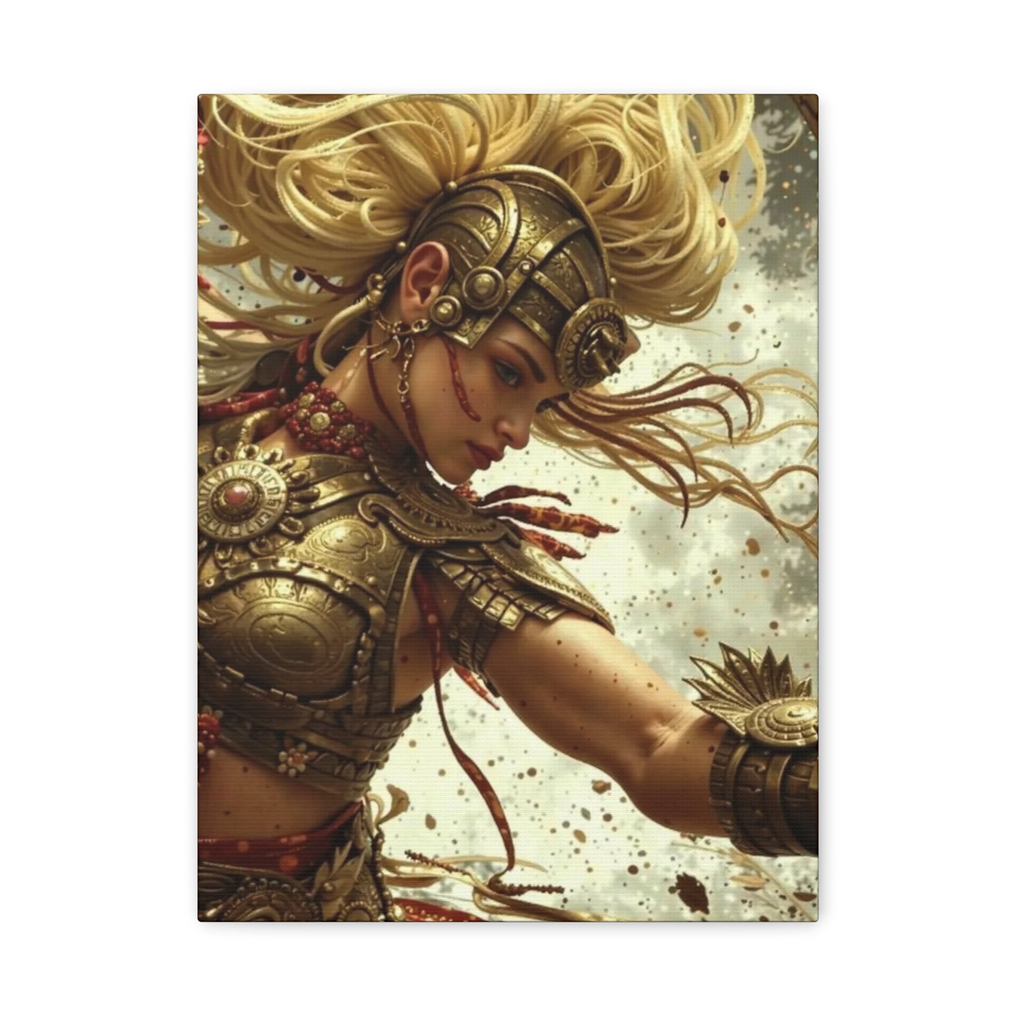 Aztec Iron Queen – Bold Aztec Wall Art Canvas