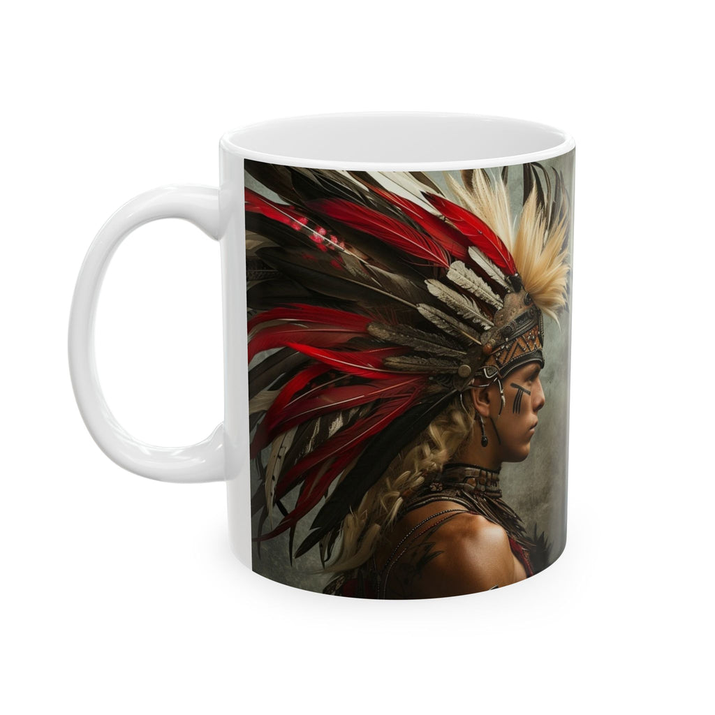 Aztec Storm Warrior – Ceramic Mug (11oz, 15oz • Dishwasher & Microwave Safe • Made in USA • Personalized Option)
