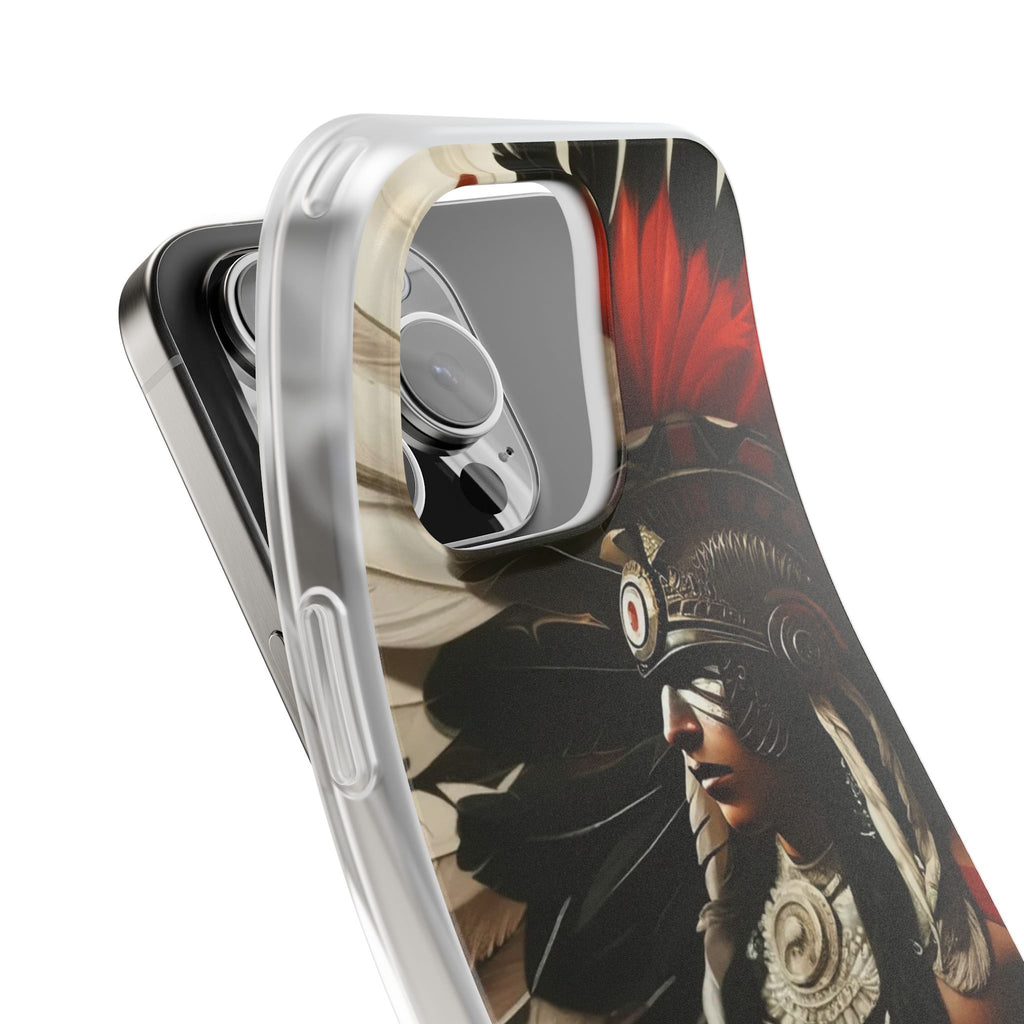 Aztec Fierce Warrior – Flexi Phone Case (iPhone & Samsung • Clear TPU • Made in USA • Personalized Option)