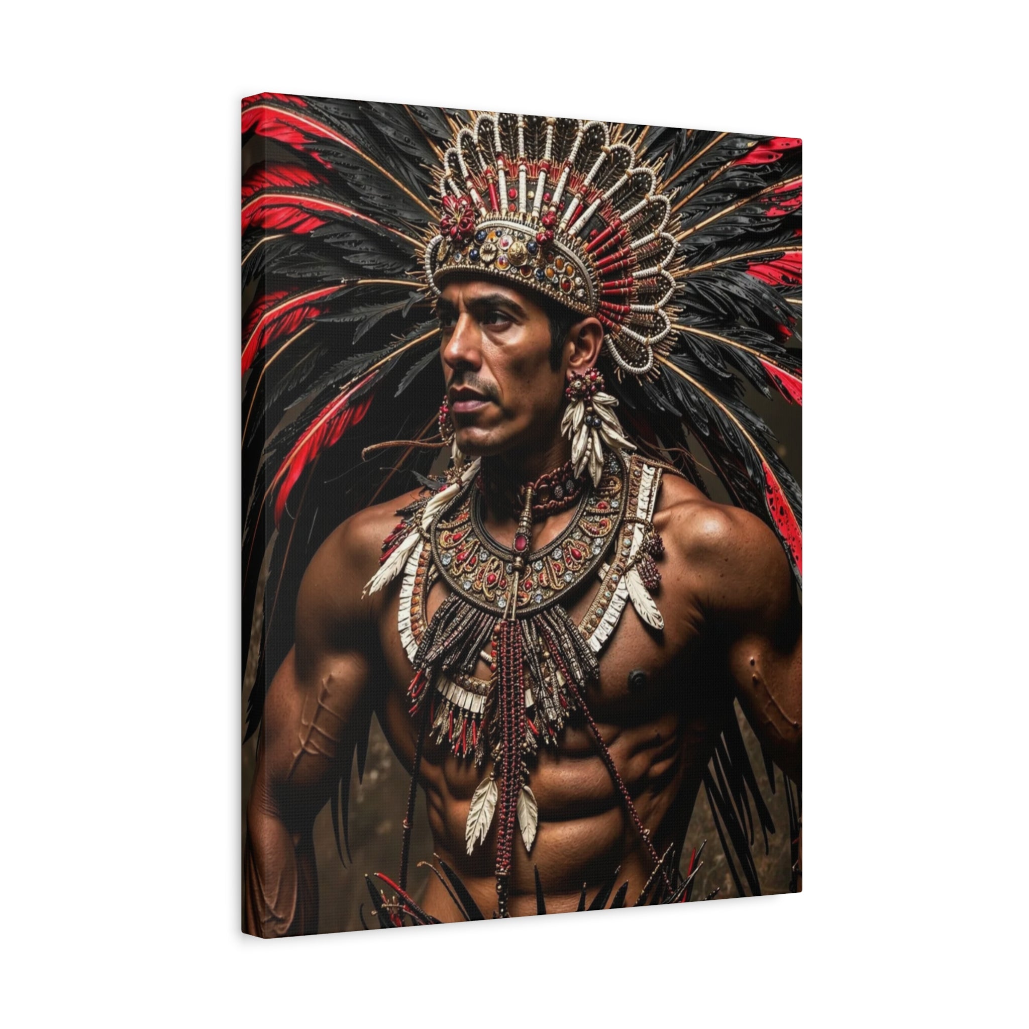 Aztec Sun Guardian – Bold Aztec Wall Art Canvas