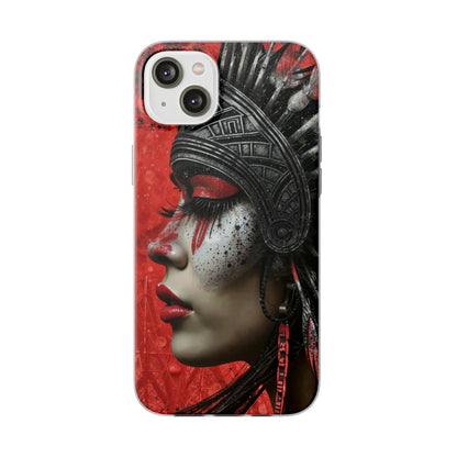 Aztec Fearless Goddess – Flexi Phone Case (iPhone & Samsung • Clear TPU • Made in USA • Personalized Option)