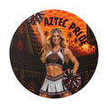 Aztec Cheerleader Warrior Round Vinyl Sticker 2”–6” | Made & Shipped in the USA • 🚚 FREE USA Shipping • Personalized Option