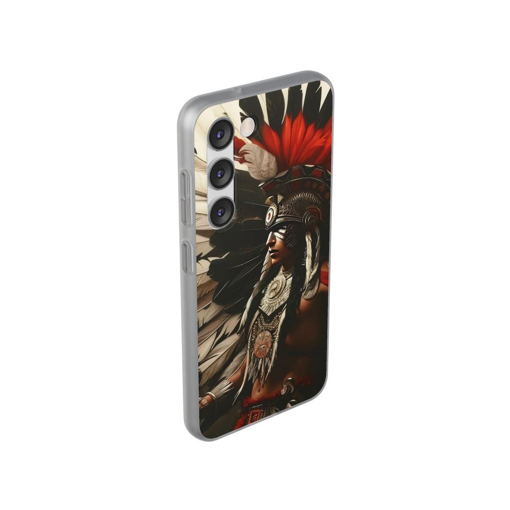 Aztec Fierce Warrior – Flexi Phone Case (iPhone & Samsung • Clear TPU • Made in USA • Personalized Option)