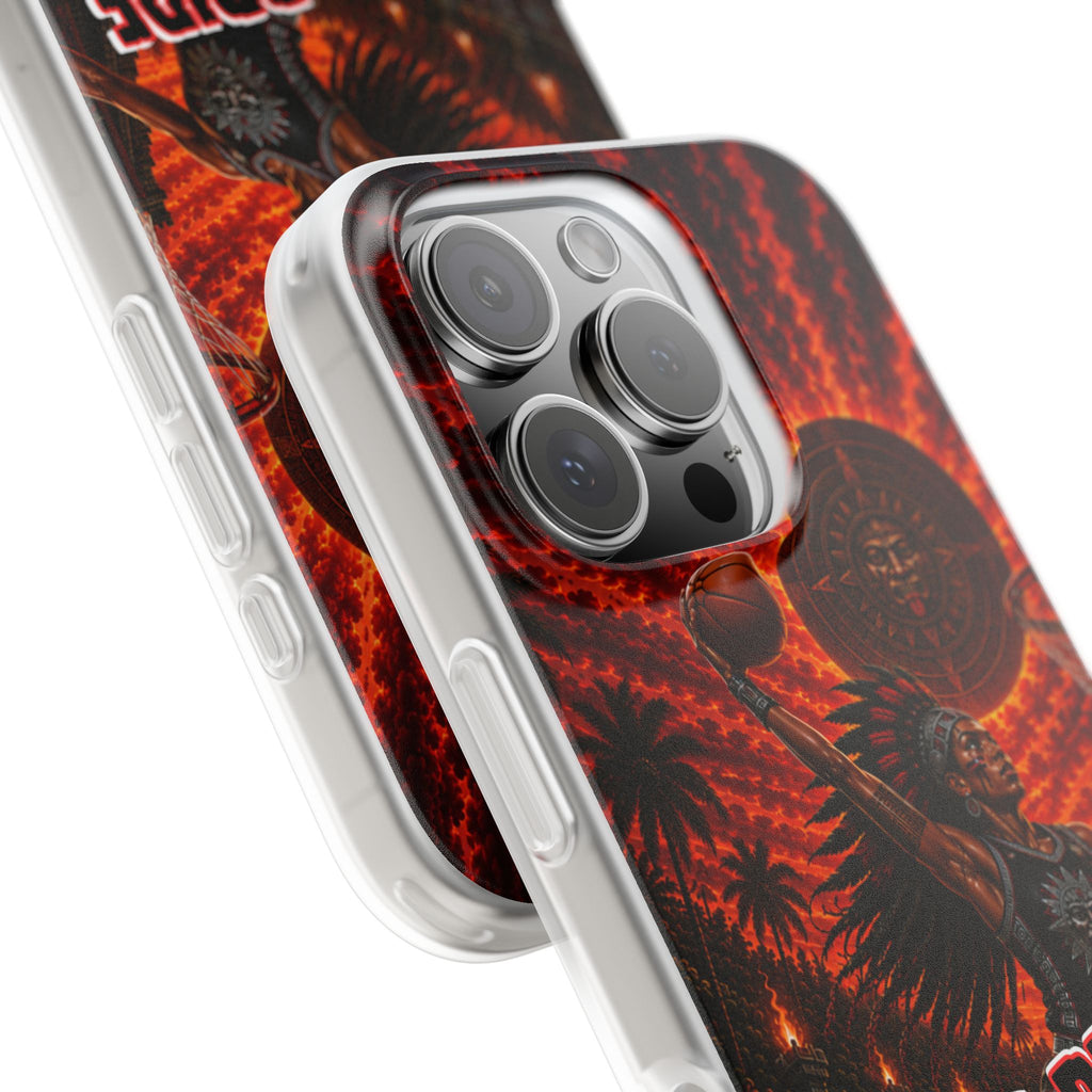Aztec Basketball Female Warrior – Flexi Phone Case (iPhone & Samsung • Clear TPU • Made & Shipped in the USA • 🚚 FREE USA Shipping • Personalized Option)