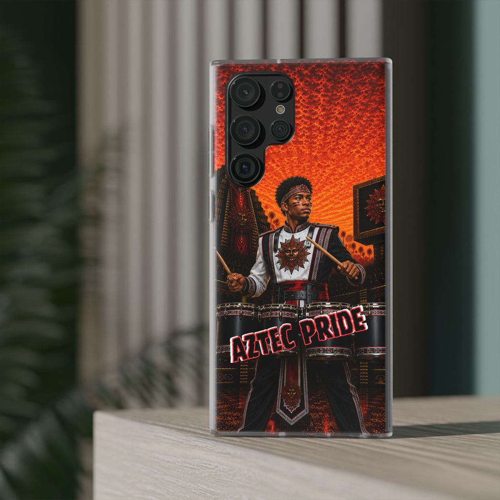 Aztec Band Warrior – Flexi Phone Case (iPhone & Samsung • Clear TPU • Made & Shipped in the USA • 🚚 FREE USA Shipping • Personalized Option)
