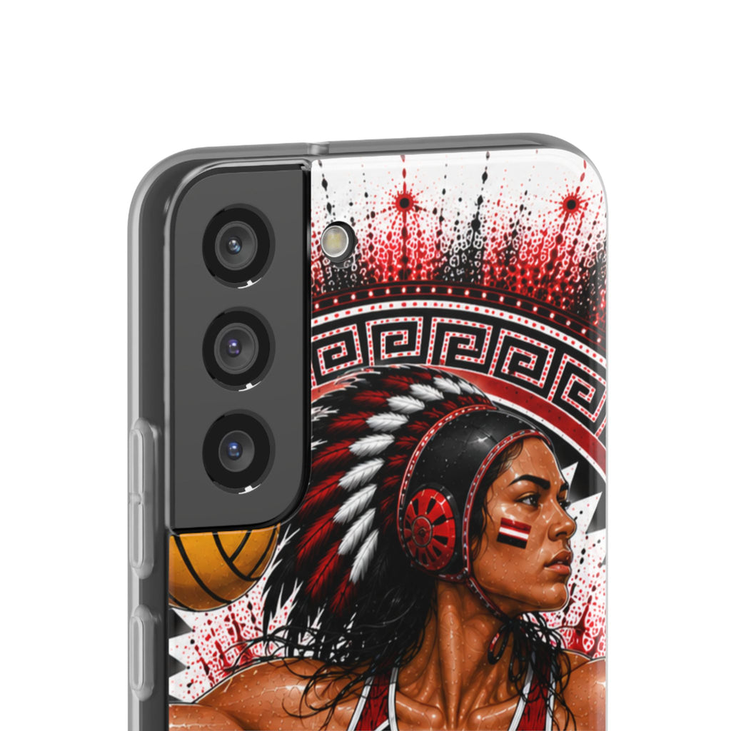 Aztec Water Polo Warrior – Flexi Phone Case (iPhone & Samsung • Clear TPU • Made in USA • Personalized Option)