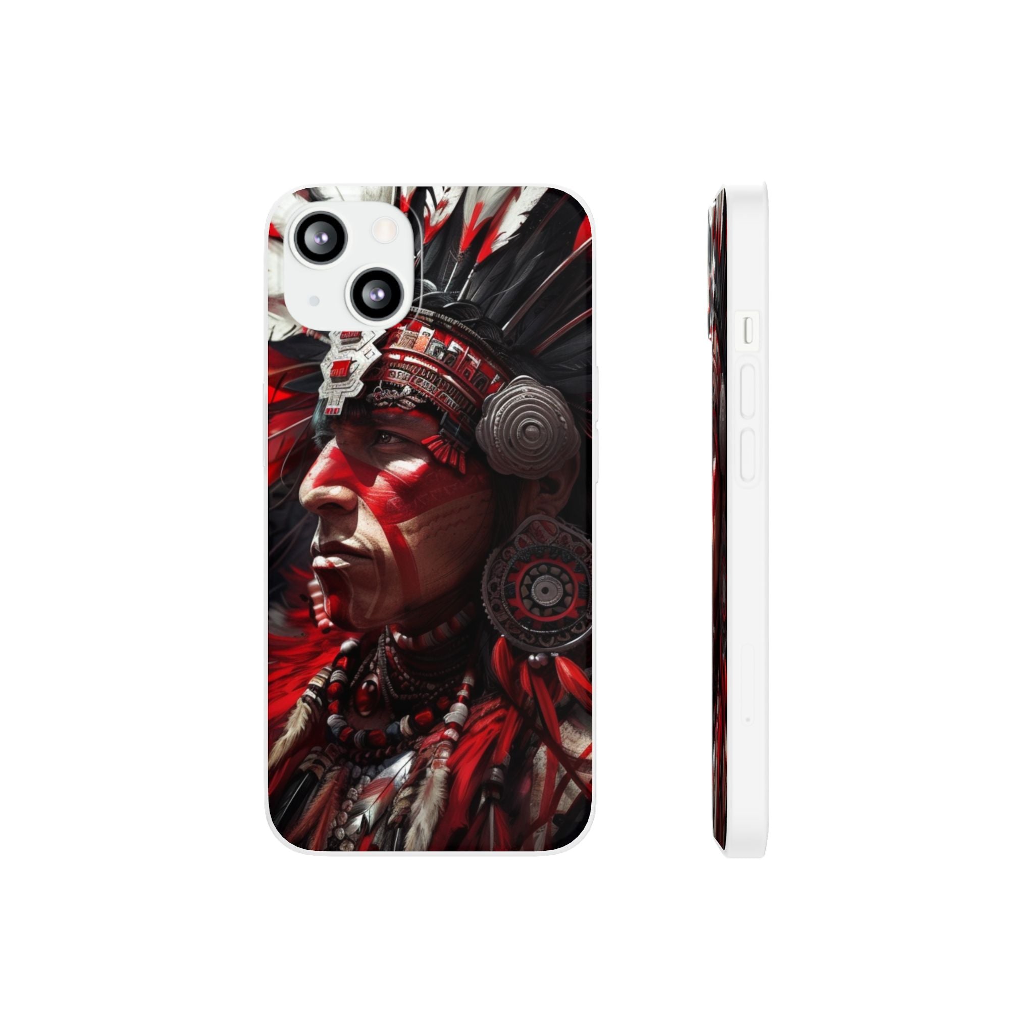 Aztec Loyal Warrior – Flexi Phone Case (iPhone & Samsung • Clear TPU • Made in USA • Personalized Option)