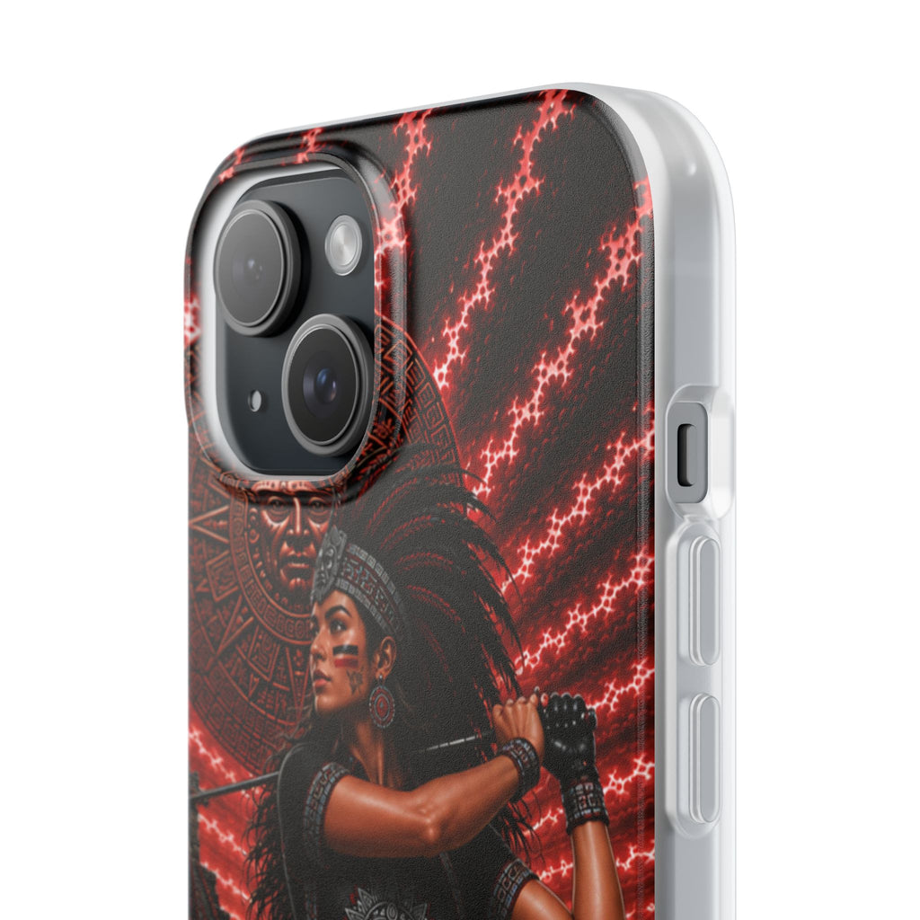 Aztec Golf Female Warrior – Flexi Phone Case (iPhone & Samsung • Clear TPU • Made & Shipped in the USA • 🚚 FREE USA Shipping • Personalized Option)