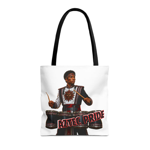 Aztec Band Warrior Tote Bag | Aztec-Inspired AI Art • Made & Shipped in the USA • 🚚 FREE USA Shipping • FREE Personalization