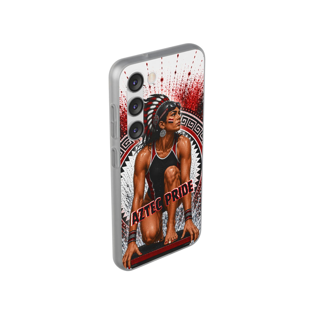 Aztec Swim & Dive Warrior – Flexi Phone Case (iPhone & Samsung • Clear TPU • Made & Shipped in the USA • 🚚 FREE USA Shipping • Personalized Option)