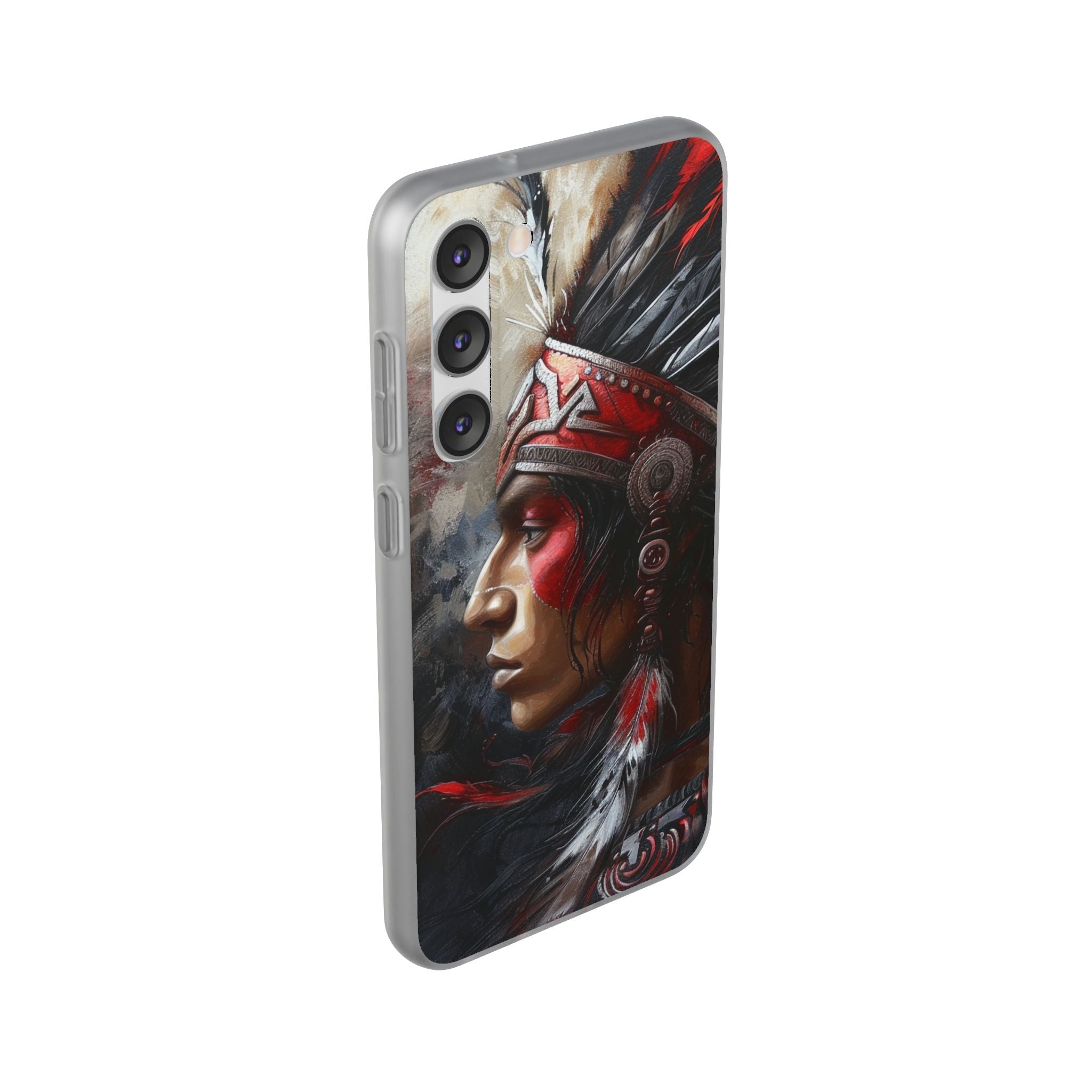 Aztec Silent Warrior – Flexi Phone Case (iPhone & Samsung • Clear TPU • Made in USA • Personalized Option)