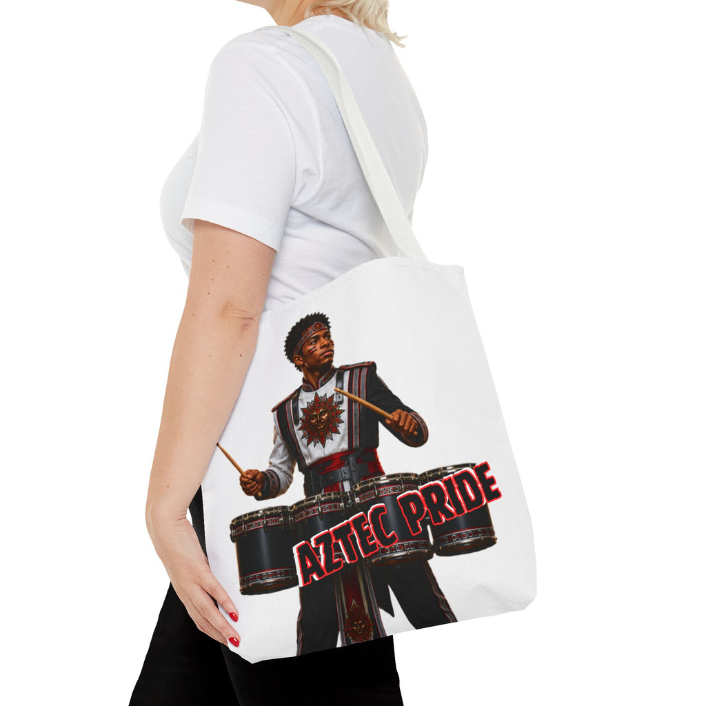 Aztec Band Warrior Tote Bag | Aztec-Inspired AI Art • Made & Shipped in the USA • 🚚 FREE USA Shipping • FREE Personalization