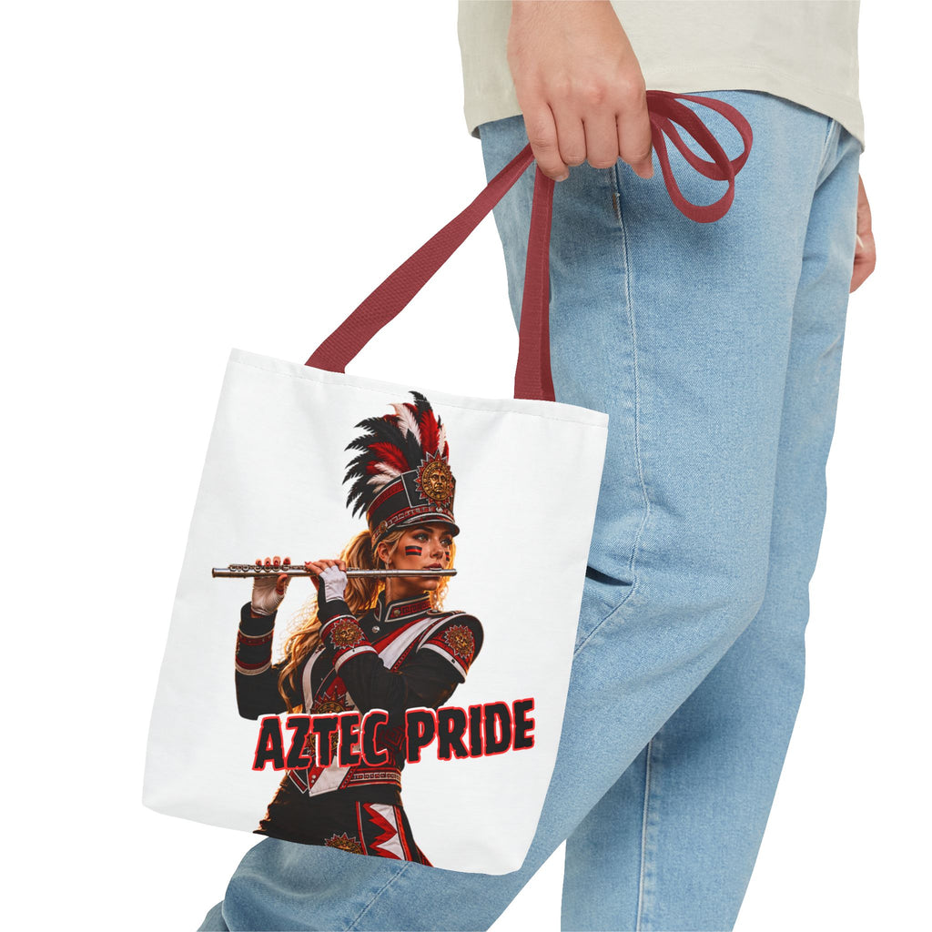 Aztec Band Warrior Tote Bag | Aztec-Inspired AI Art • Made & Shipped in the USA • 🚚 FREE USA Shipping • FREE Personalization