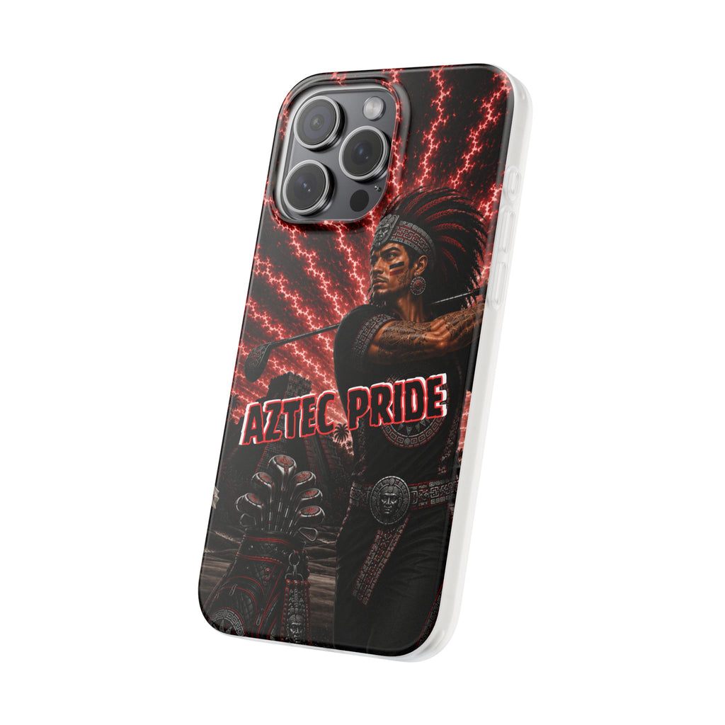 Aztec Golf Male Warrior – Flexi Phone Case (iPhone & Samsung • Clear TPU • Made & Shipped in the USA • 🚚 FREE USA Shipping • Personalized Option)