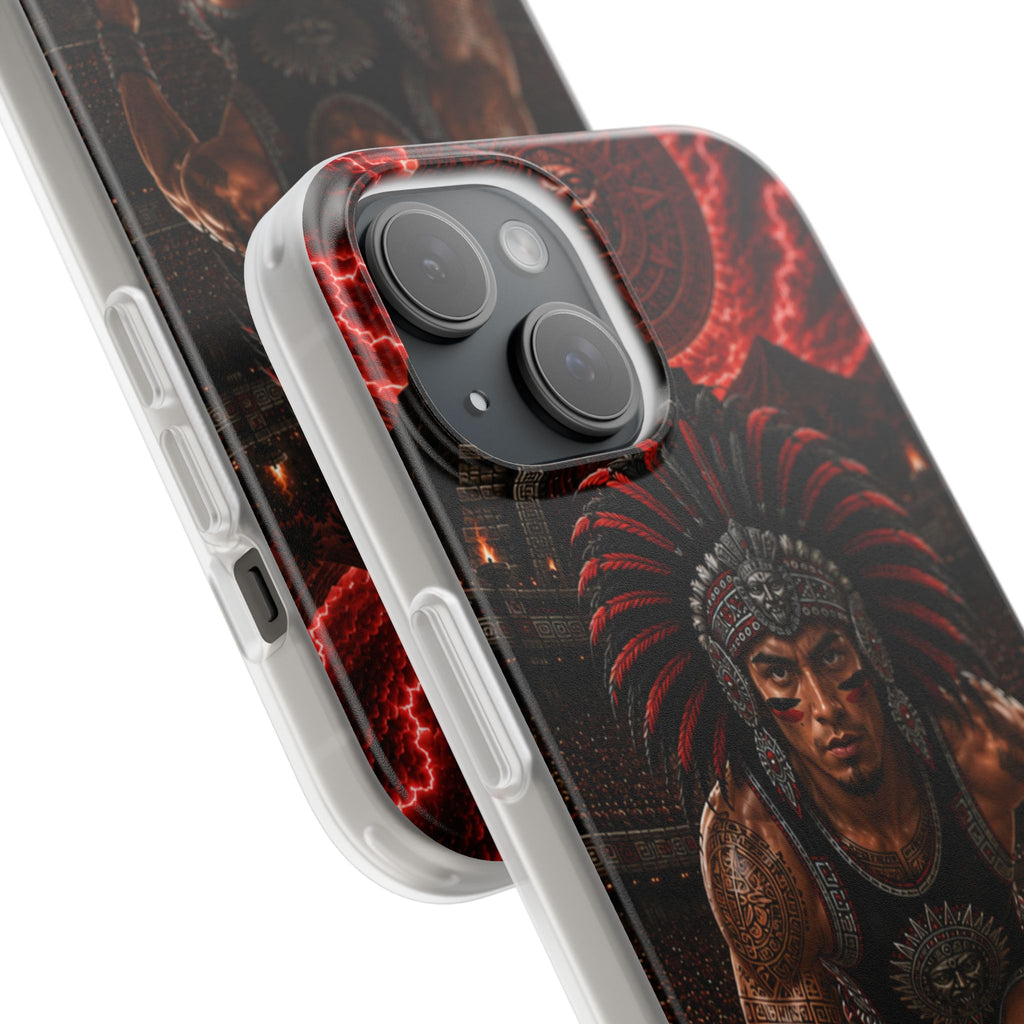 Aztec Track & Field Male Warrior – Flexi Phone Case (iPhone & Samsung • Clear TPU • Made & Shipped in the USA • 🚚 FREE USA Shipping • Personalized Option)