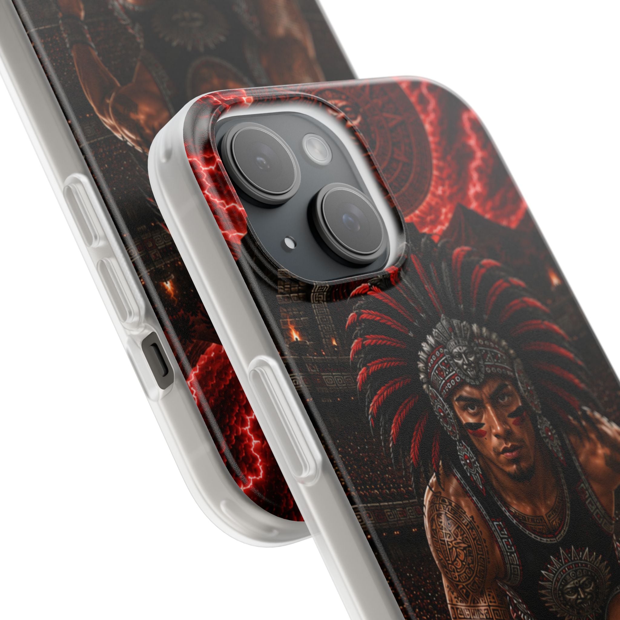 Aztec Track & Field Male Warrior – Flexi Phone Case (iPhone & Samsung • Clear TPU • Made & Shipped in the USA • 🚚 FREE USA Shipping • Personalized Option)