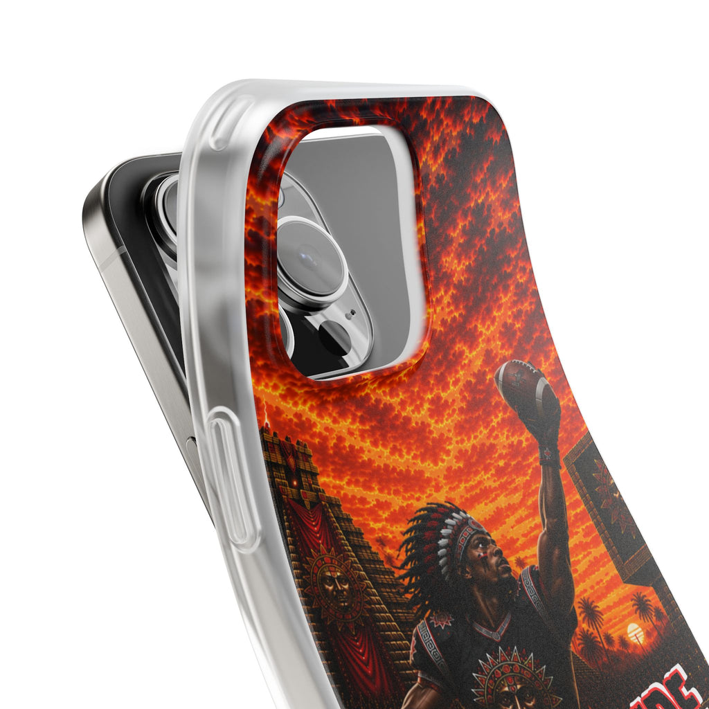 Aztec Football Warrior – Flexi Phone Case (iPhone & Samsung • Clear TPU • Made & Shipped in the USA • 🚚 FREE USA Shipping • Personalized Option)
