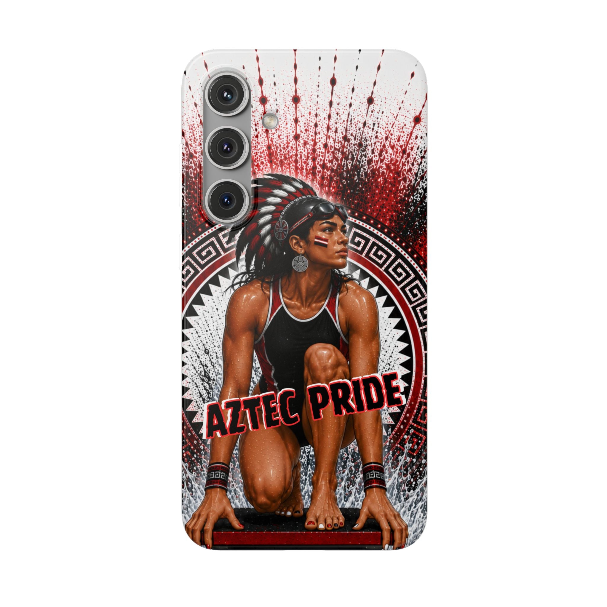 Aztec Swim & Dive Warrior – Flexi Phone Case (iPhone & Samsung • Clear TPU • Made & Shipped in the USA • 🚚 FREE USA Shipping • Personalized Option)