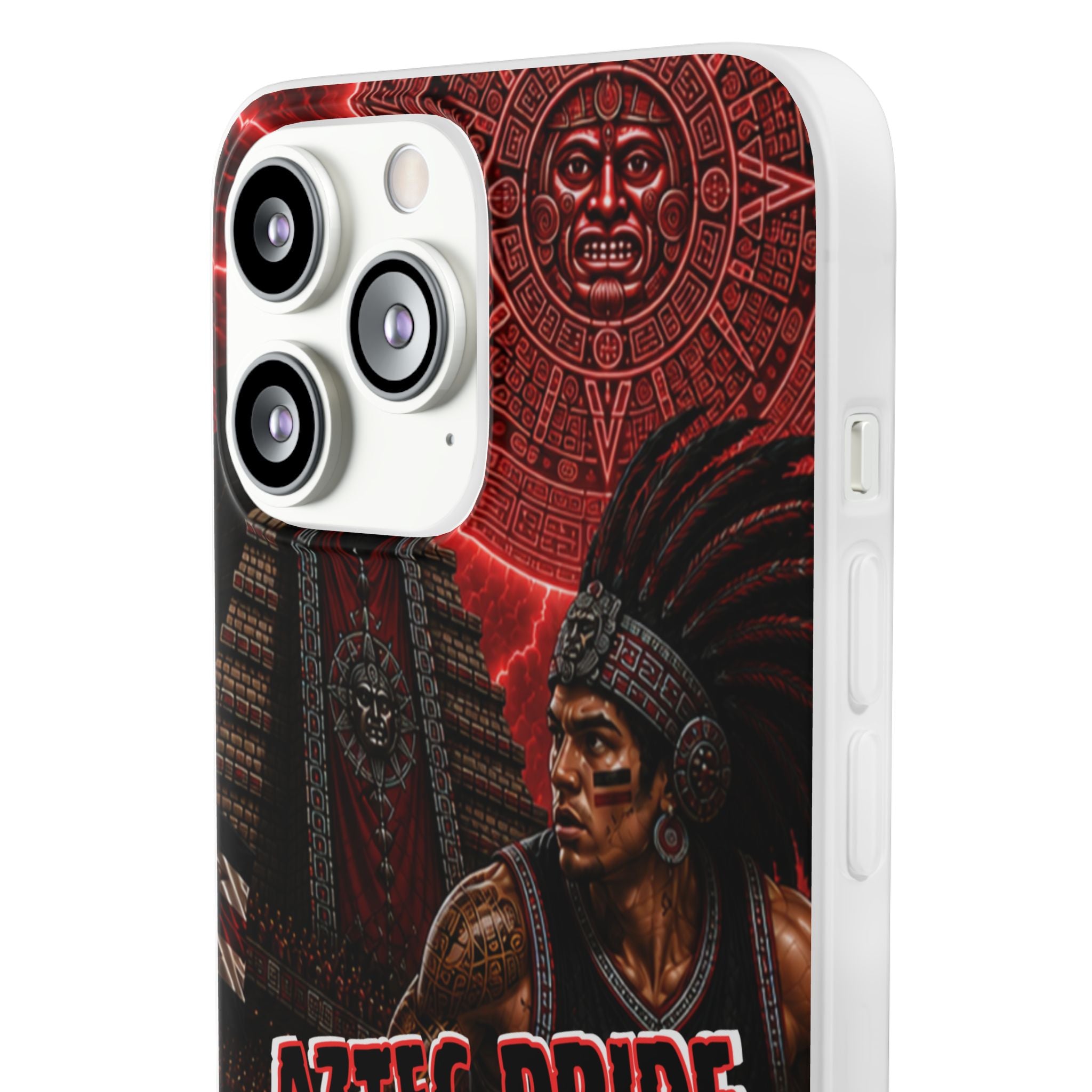 Aztec Basketall Warrior – Flexi Phone Case (iPhone & Samsung • Clear TPU • Made & Shipped in the USA • 🚚 FREE USA Shipping • Personalized Option)