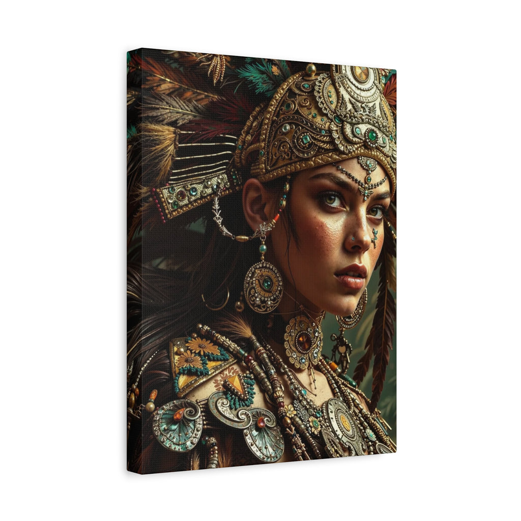 Aztec Warrior Goddess – Bold Aztec Wall Art Canvas