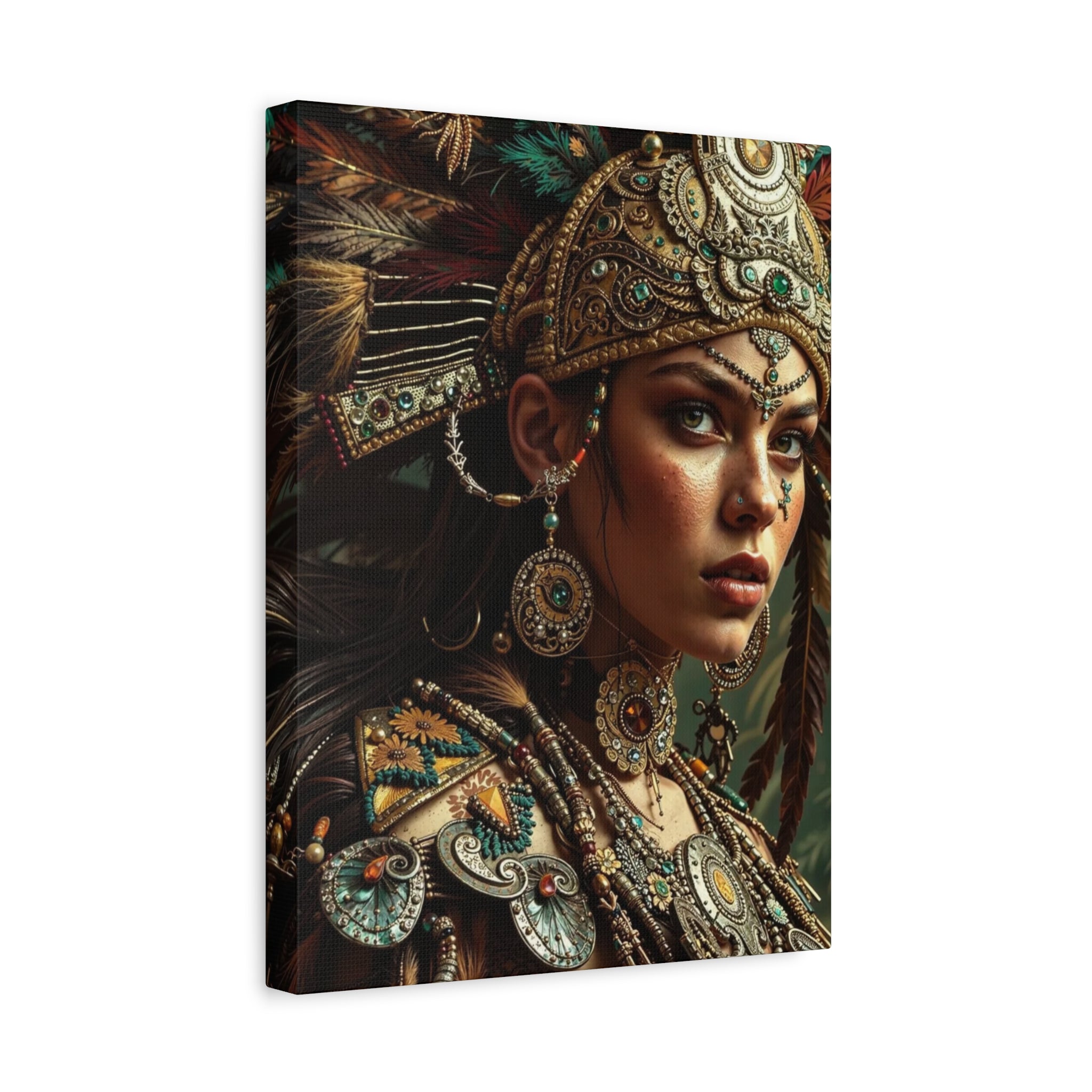 Aztec Warrior Goddess – Bold Aztec Wall Art Canvas