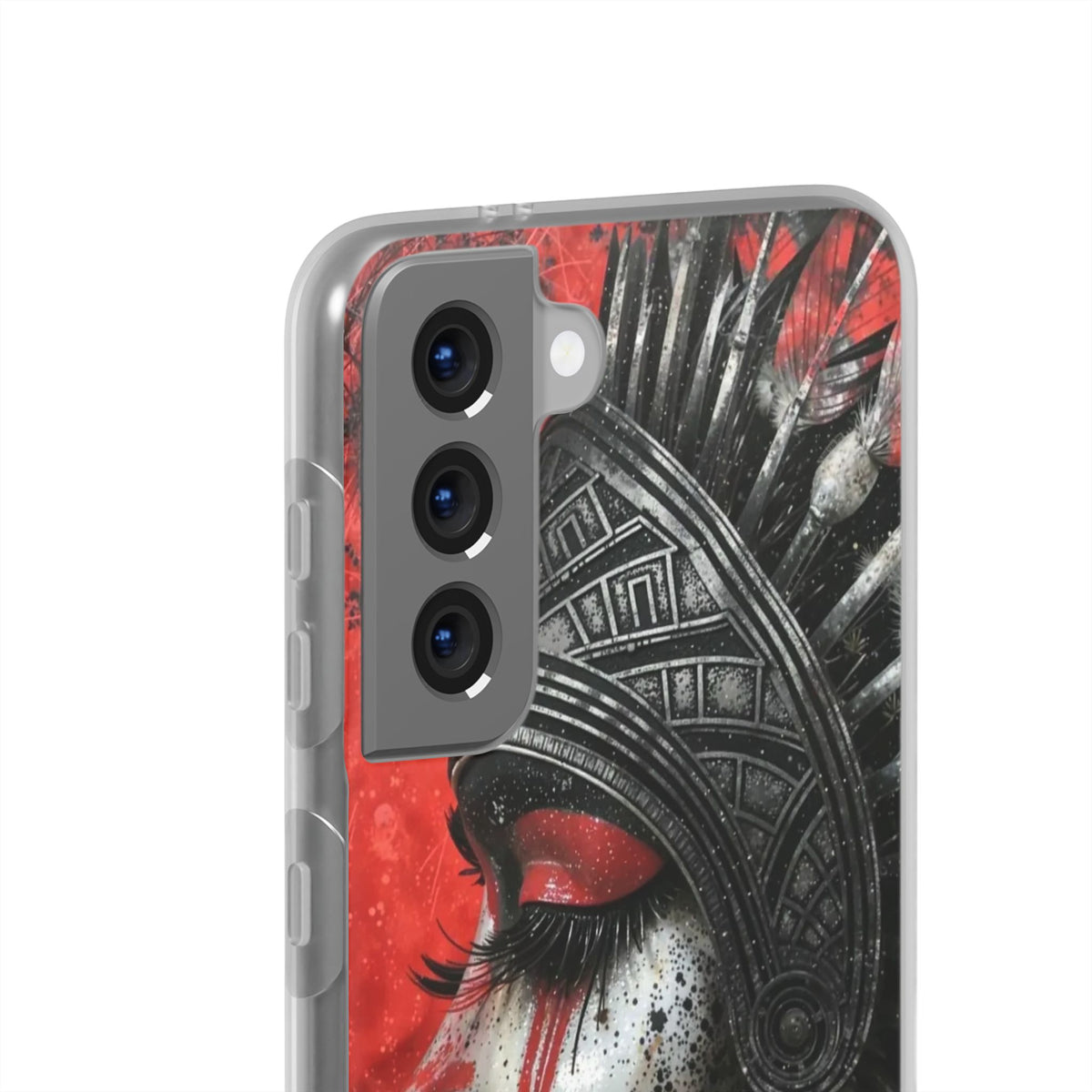 Aztec Fearless Goddess – Flexi Phone Case (iPhone & Samsung • Clear TPU • Made in USA • Personalized Option)