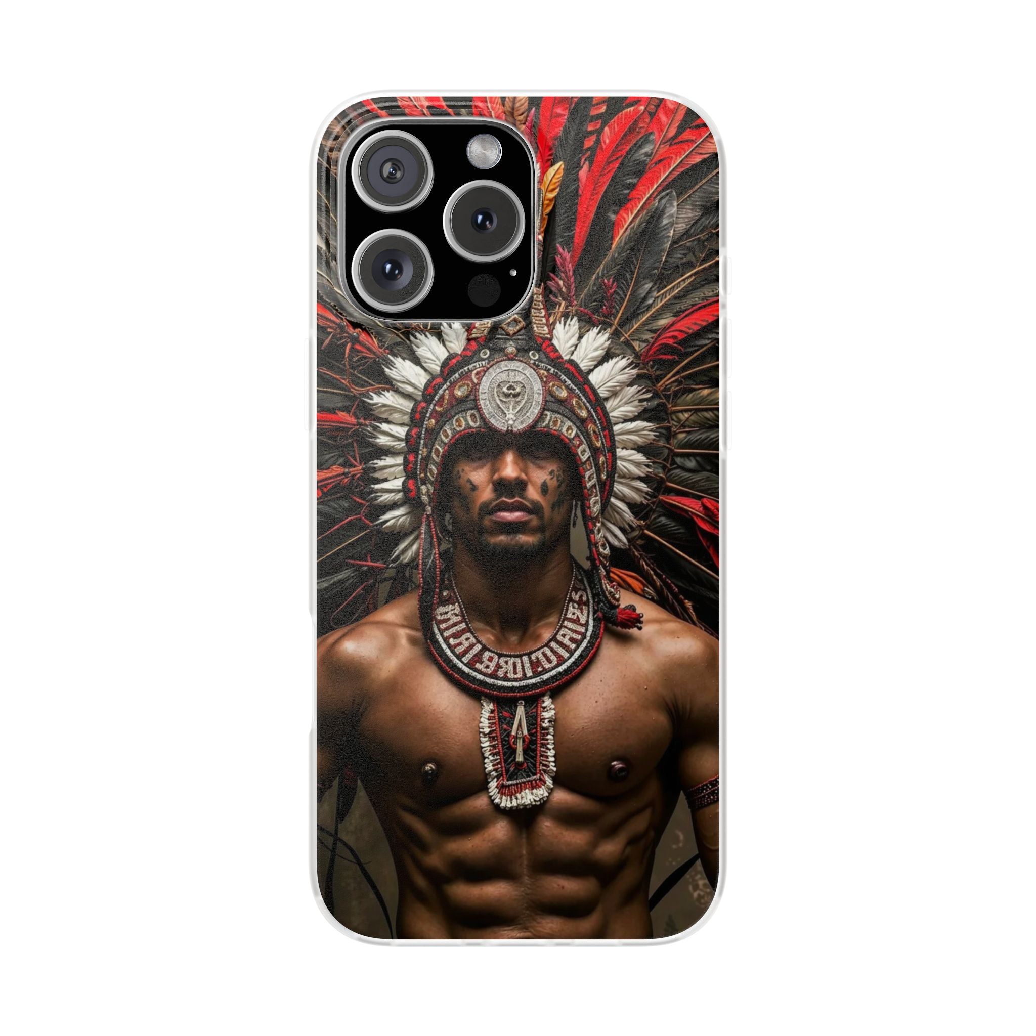Aztec Warrior Eagle – Flexi Phone Case (iPhone & Samsung • Clear TPU • Made in USA • Personalized Option)