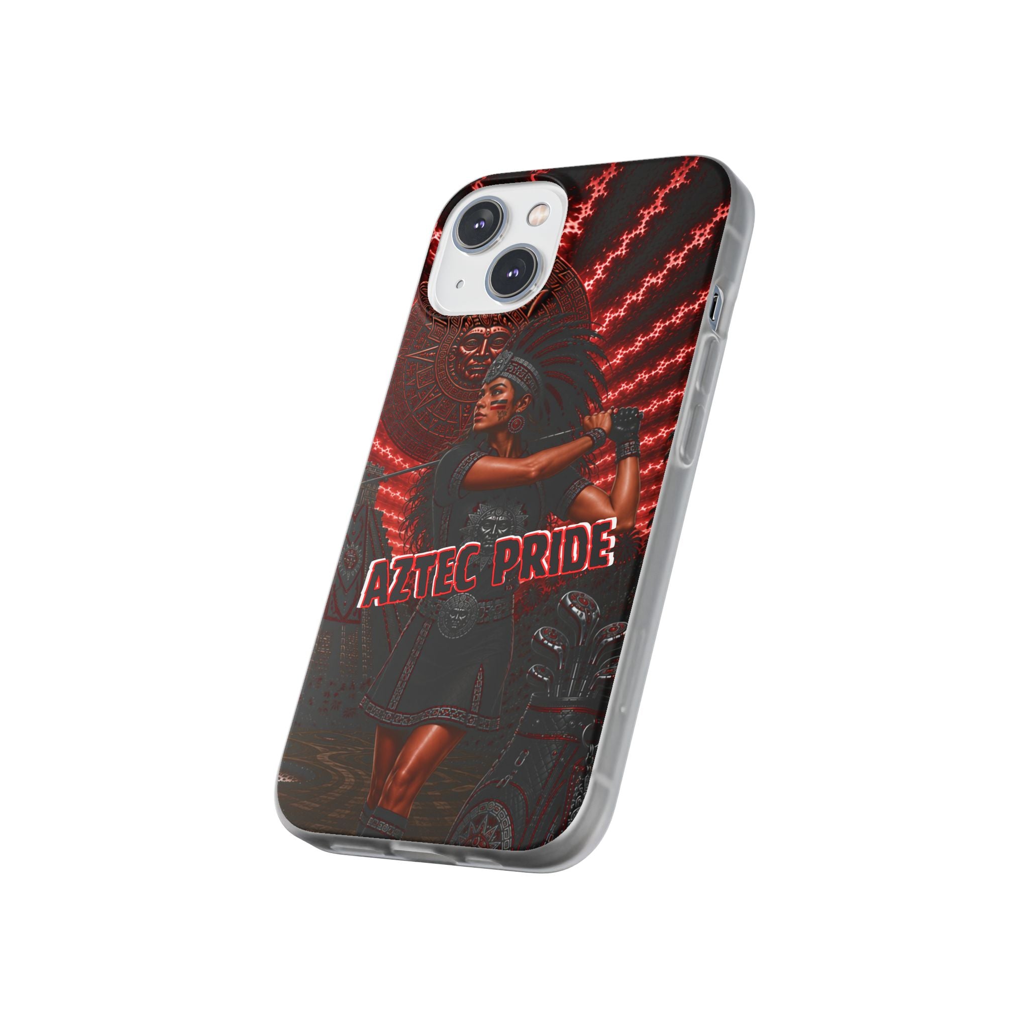 Aztec Golf Female Warrior – Flexi Phone Case (iPhone & Samsung • Clear TPU • Made & Shipped in the USA • 🚚 FREE USA Shipping • Personalized Option)
