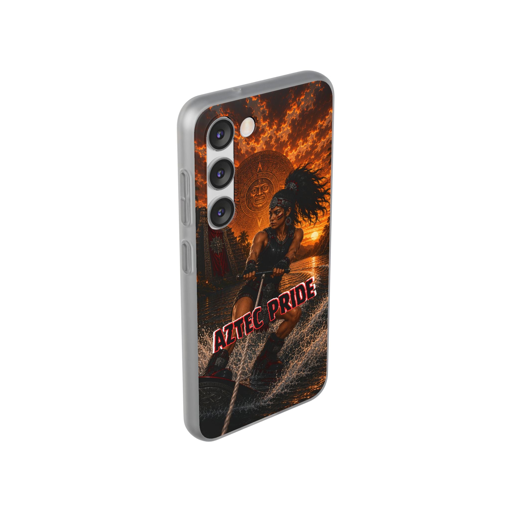 Aztec Wakeboard Female Warrior – Flexi Phone Case (iPhone & Samsung • Clear TPU • Made & Shipped in the USA • 🚚 FREE USA Shipping • Personalized Option)