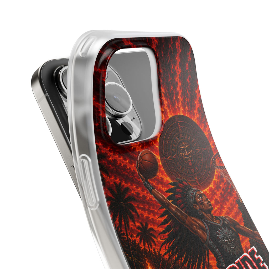 Aztec Basketball Female Warrior – Flexi Phone Case (iPhone & Samsung • Clear TPU • Made & Shipped in the USA • 🚚 FREE USA Shipping • Personalized Option)
