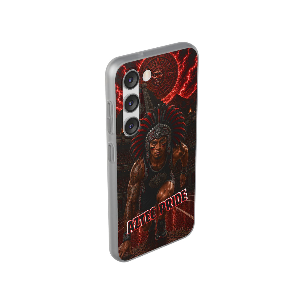 Aztec Track & Field Male Warrior – Flexi Phone Case (iPhone & Samsung • Clear TPU • Made & Shipped in the USA • 🚚 FREE USA Shipping • Personalized Option)