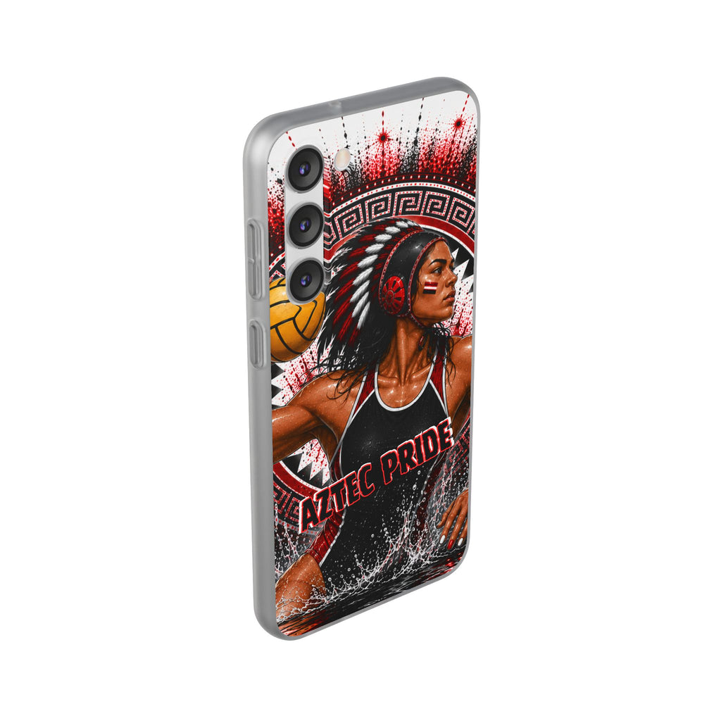 Aztec Water Polo Warrior – Flexi Phone Case (iPhone & Samsung • Clear TPU • Made in USA • Personalized Option)