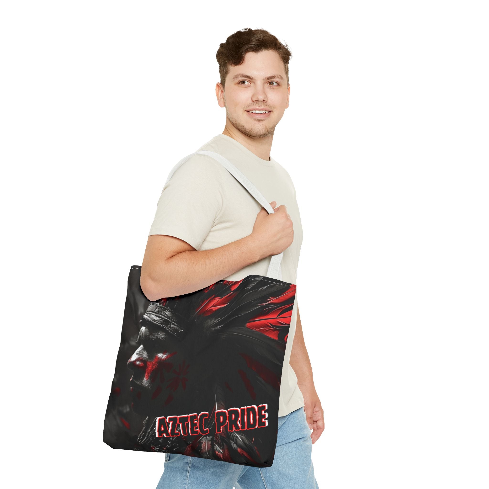 Aztec Jaguar Warrior Tote Bag – Aztec-Inspired Reusable Shopping Bag | GringoArte