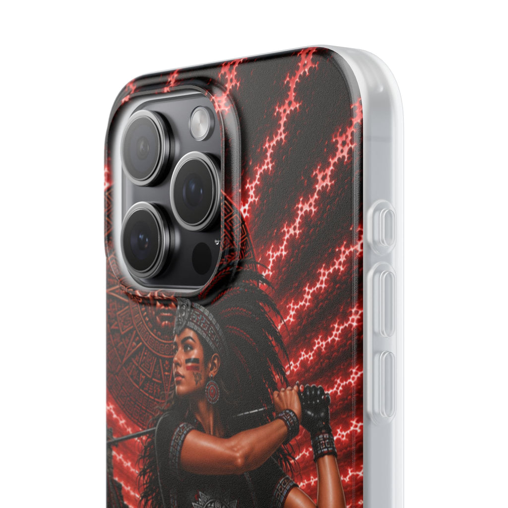 Aztec Golf Female Warrior – Flexi Phone Case (iPhone & Samsung • Clear TPU • Made & Shipped in the USA • 🚚 FREE USA Shipping • Personalized Option)