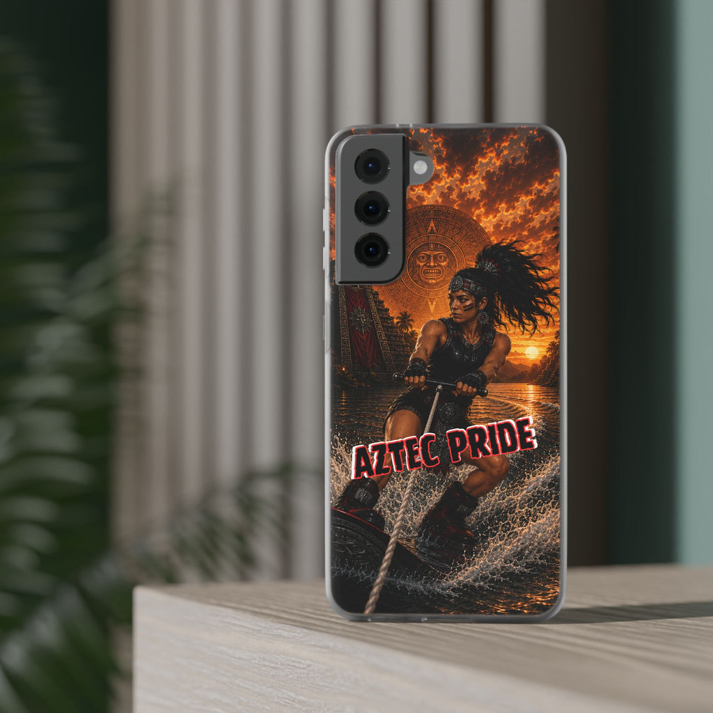 Aztec Wakeboard Female Warrior – Flexi Phone Case (iPhone & Samsung • Clear TPU • Made & Shipped in the USA • 🚚 FREE USA Shipping • Personalized Option)