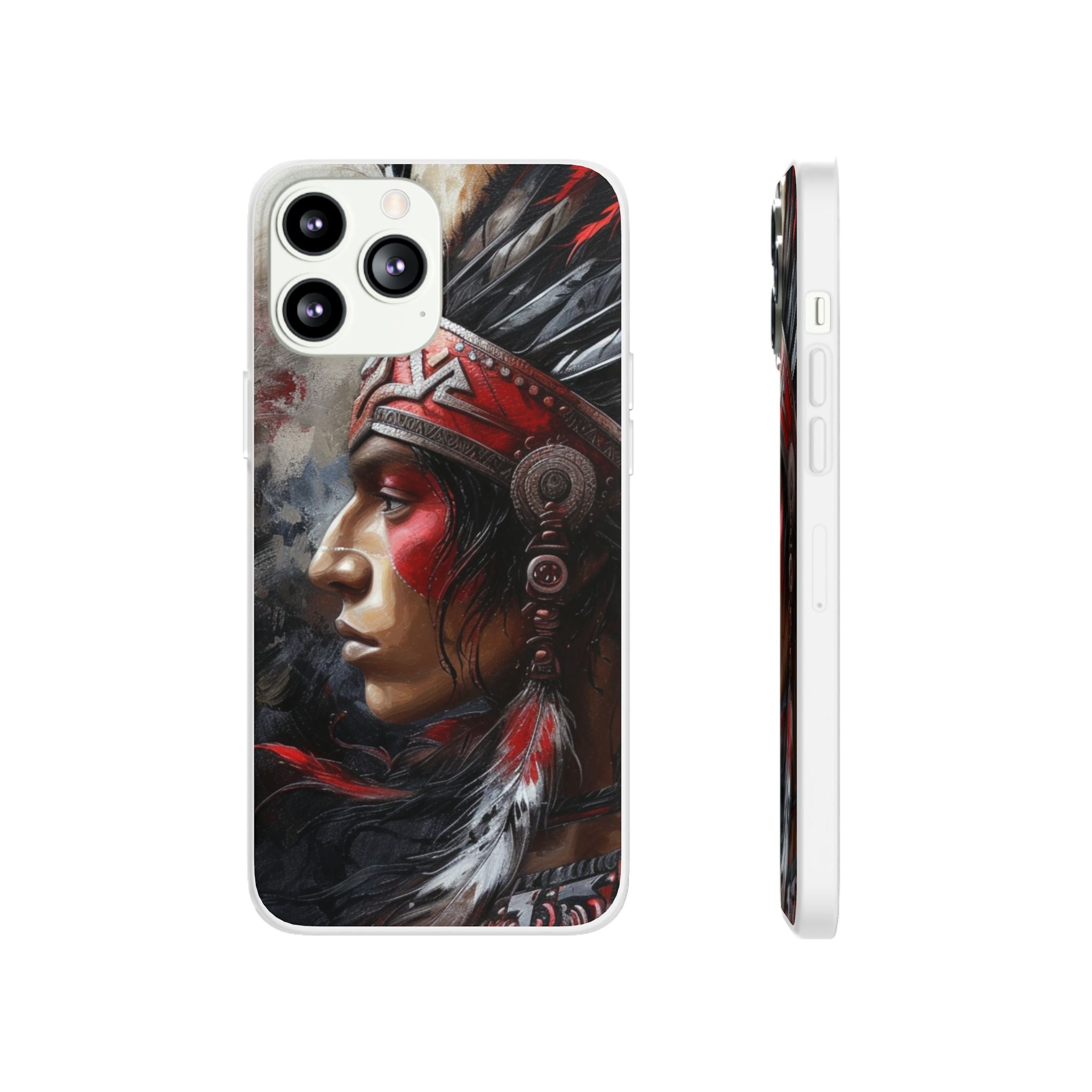 Aztec Silent Warrior – Flexi Phone Case (iPhone & Samsung • Clear TPU • Made in USA • Personalized Option)