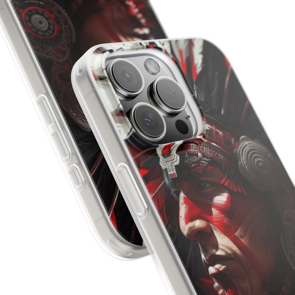 Aztec Loyal Warrior – Flexi Phone Case (iPhone & Samsung • Clear TPU • Made in USA • Personalized Option)