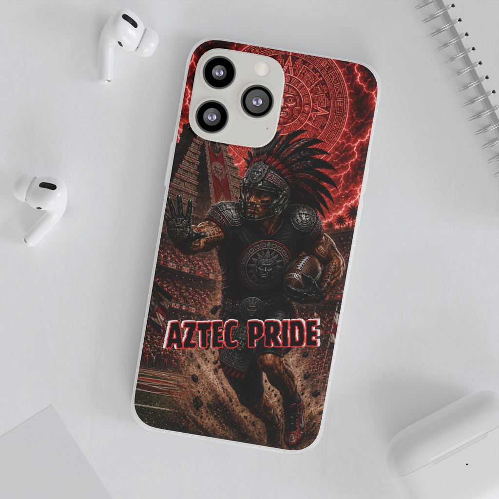 Aztec Football Warrior – Flexi Phone Case (iPhone & Samsung • Clear TPU • Made in USA • Personalized Option)